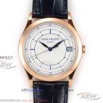 ZF Factory Patek Philippe Calatrava 5296G-001 38mm Cal.324SC Automatic Watch - White Sector Dial Rose Gold Case 